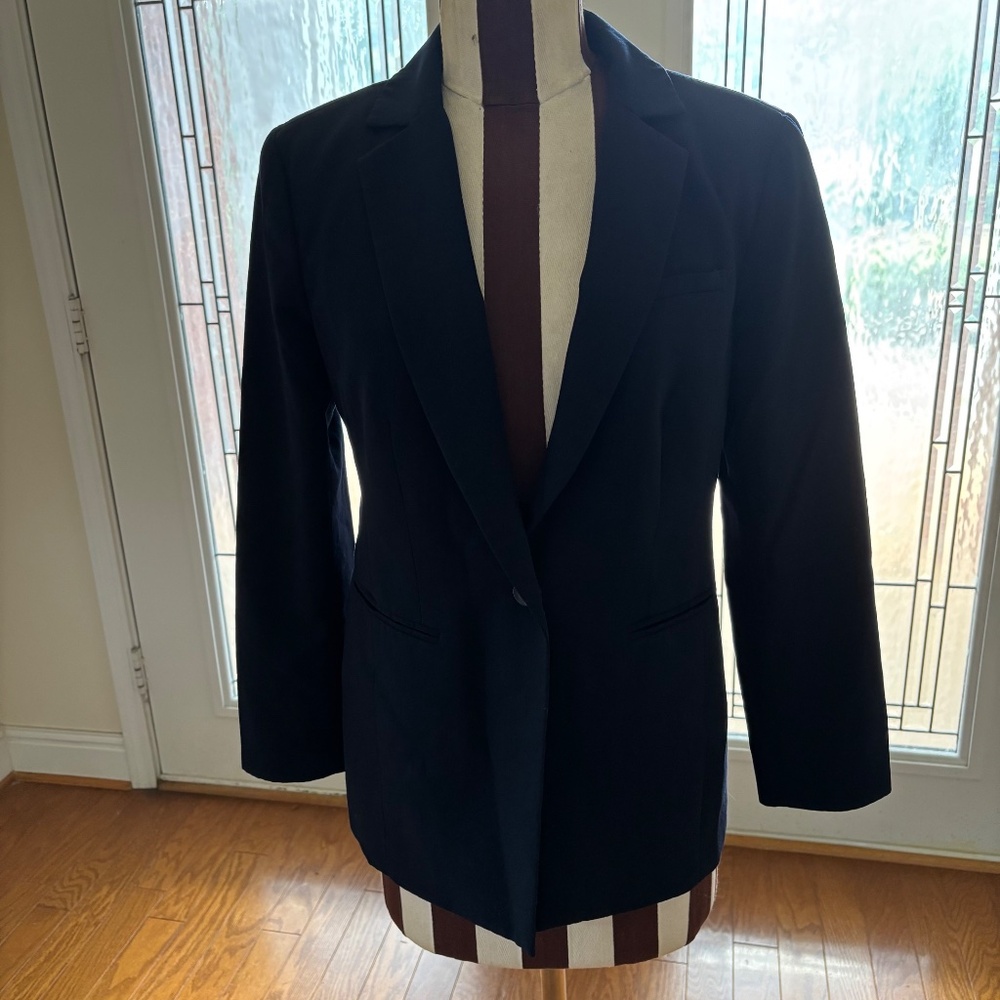 VINTAGE Pendleton Blazer Womens 6 Navy Blue Virgin Wool Jacket Preppy Classic - Picture 3 of 12